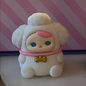 White & Pink Pucky Poodle beanie